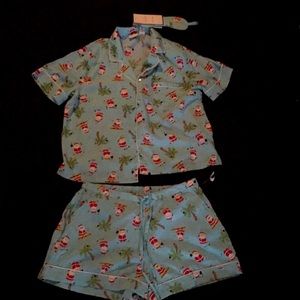 NWT Holiday Tabitha Webb  3 piece Santa Pajamas set large